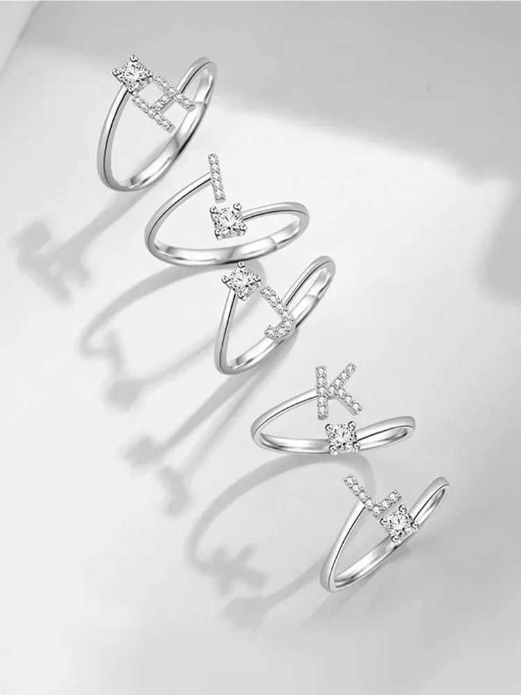 925 Sterling Silver Simplicity Classic Zircon Letter Opening Ring For Women Engagement Wedding Luxury High Quality Fine Jewelry XJ250606