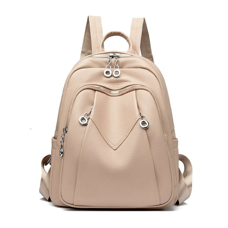 Backpack for Women Large Capacity PU Double Shoulder Candy Color Student School Bag Live Streaming