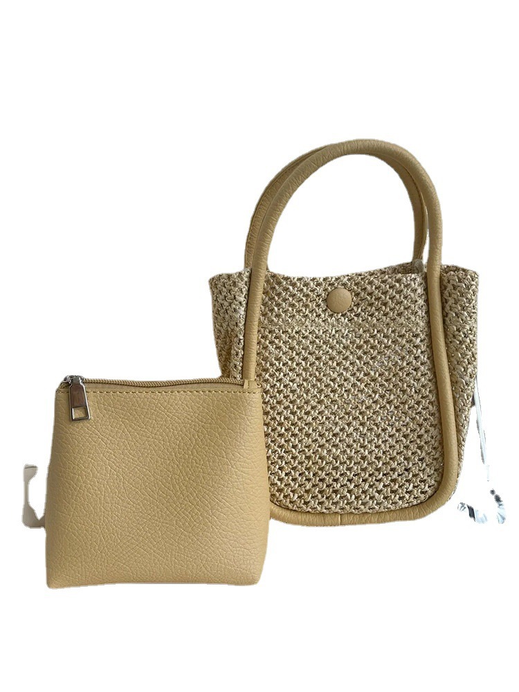 designer French Style Straw Bag 2025 Summer New Ins Literary Fresh Handbag Casual Versatile Shoulder Crossbody Bag