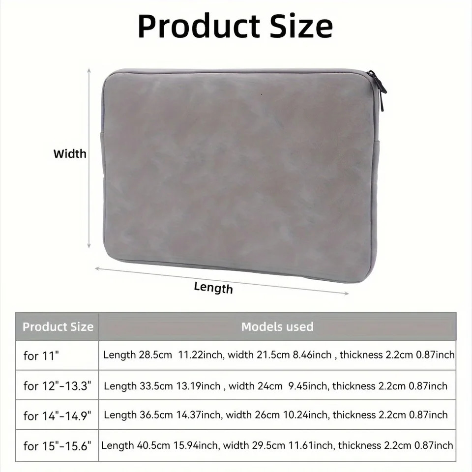 11 13 14 15 Inch Laptop PU Leather Protective Tablet Bag Computer Pouch Case Storage Bags Slim Laptop Sleeve for Macbook Perfect 250605