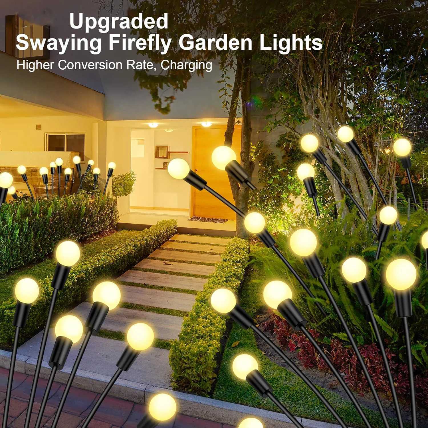 14pack Solar Garden Lights Solar Firefly Lights Waterproof Solar Outdoor Lights Christmas Lawn Decorative Lights Yard Pathway W250607