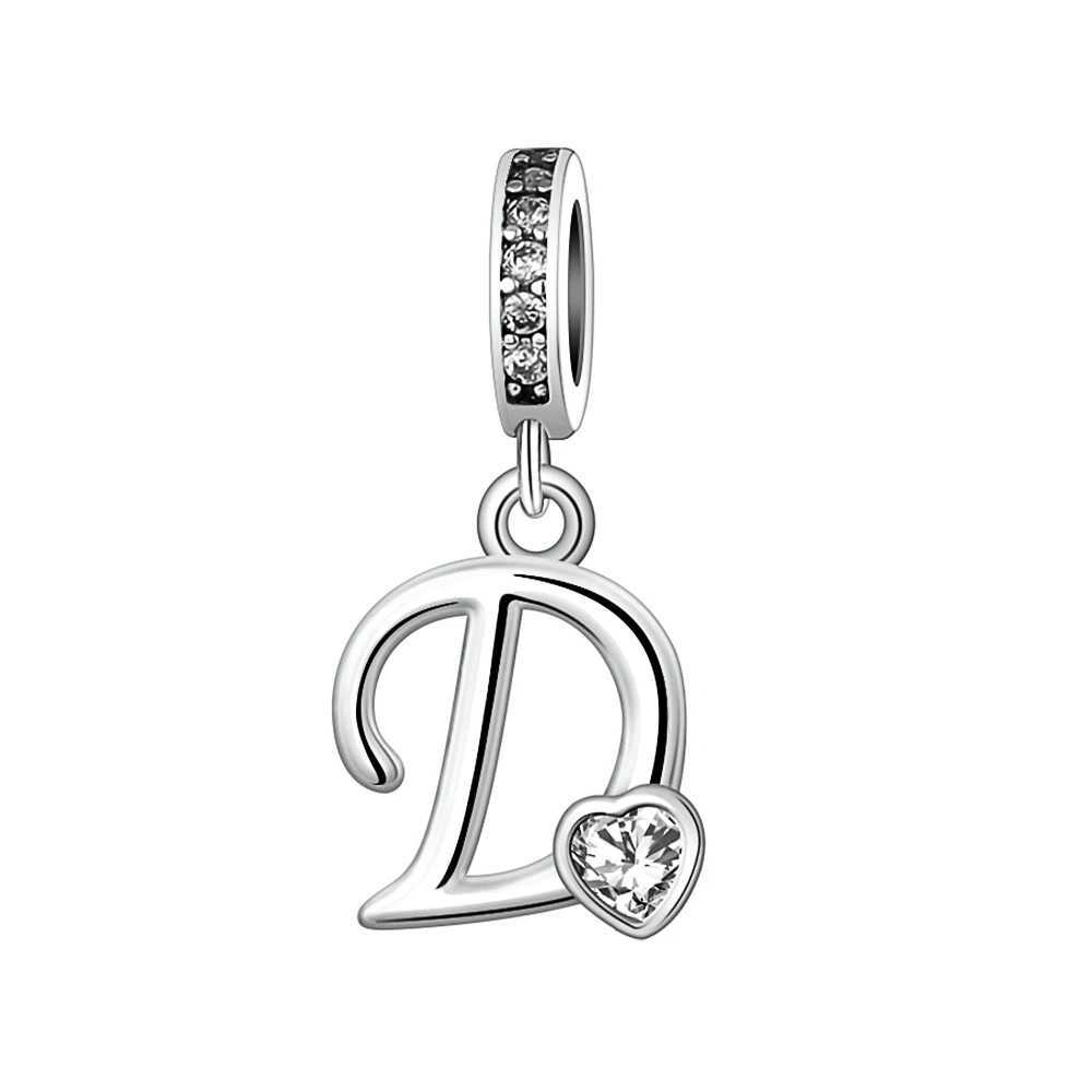 2024 New A-Z Letter Pendant With Heart Charm For Original European 925 Sterling Silver Plated Bracelet Necklace For Women Jewelry XJ250607