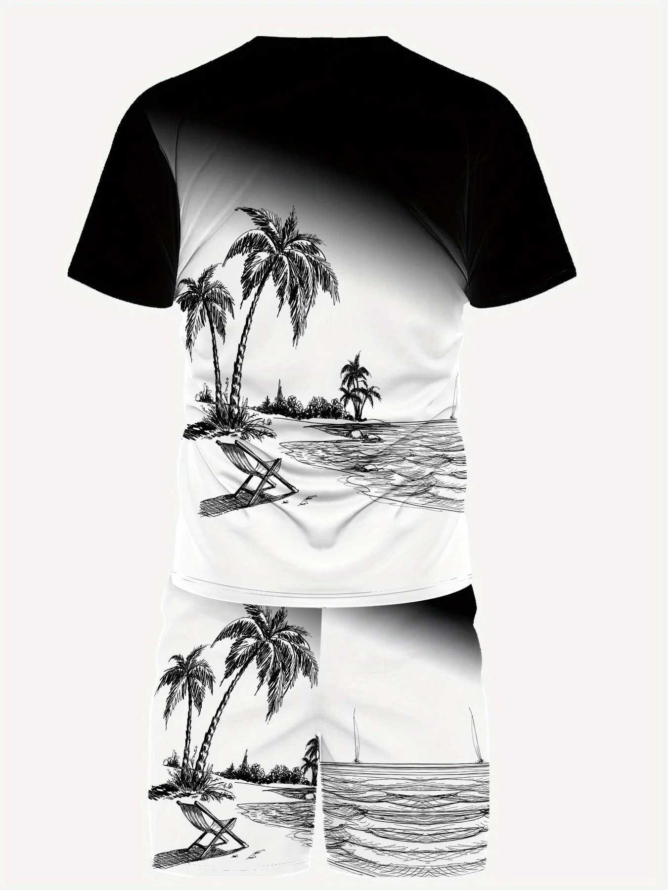 The 2025 summer new mens suit made of 3D printed polyester fiber is casual fashionable breathable and lightweight. W250609