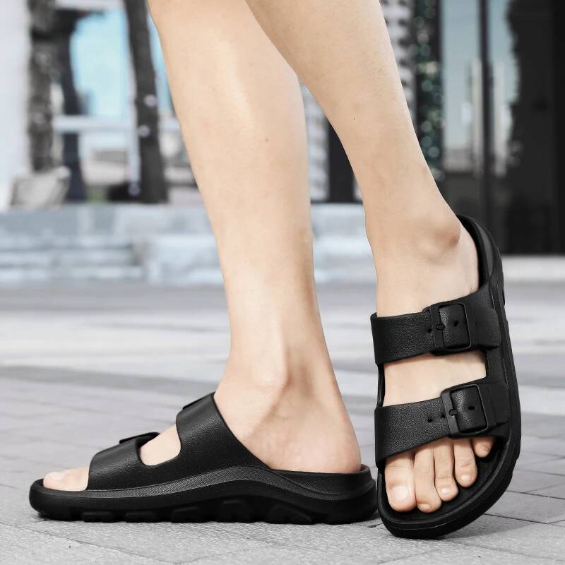 Ddmyoutdoor New Brand Summer Adjustable Soft Slides Men S Lightweight Flat EVA Slippers Anti Slip Sandals Big Size Designer Slipper Beach Shoes outdoo