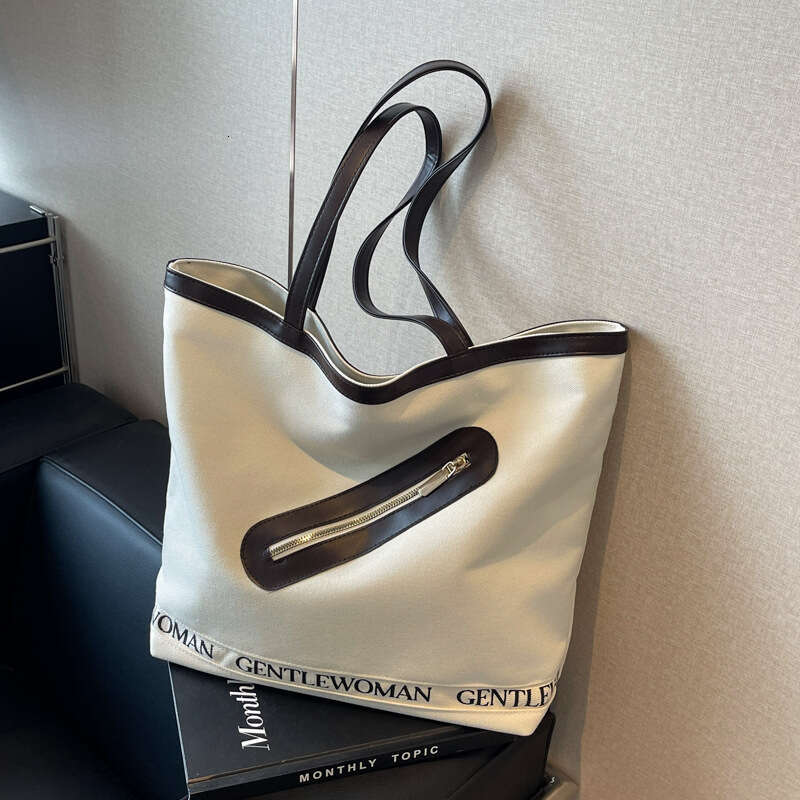 Casual Simple Tote Bag for Women, Fashionable New Large Capacity Shoulder Bag, Versatile Trendy College Student Handbag