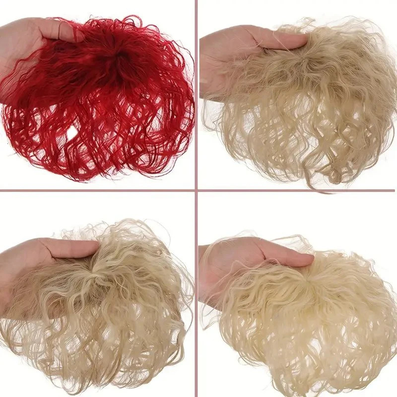 3D Bangs Invisible Seamless Head Hair Water Ripple Hair Wispy Bangs Head Overhead Natural Invisible Replacement Cover Gray Hair 250529