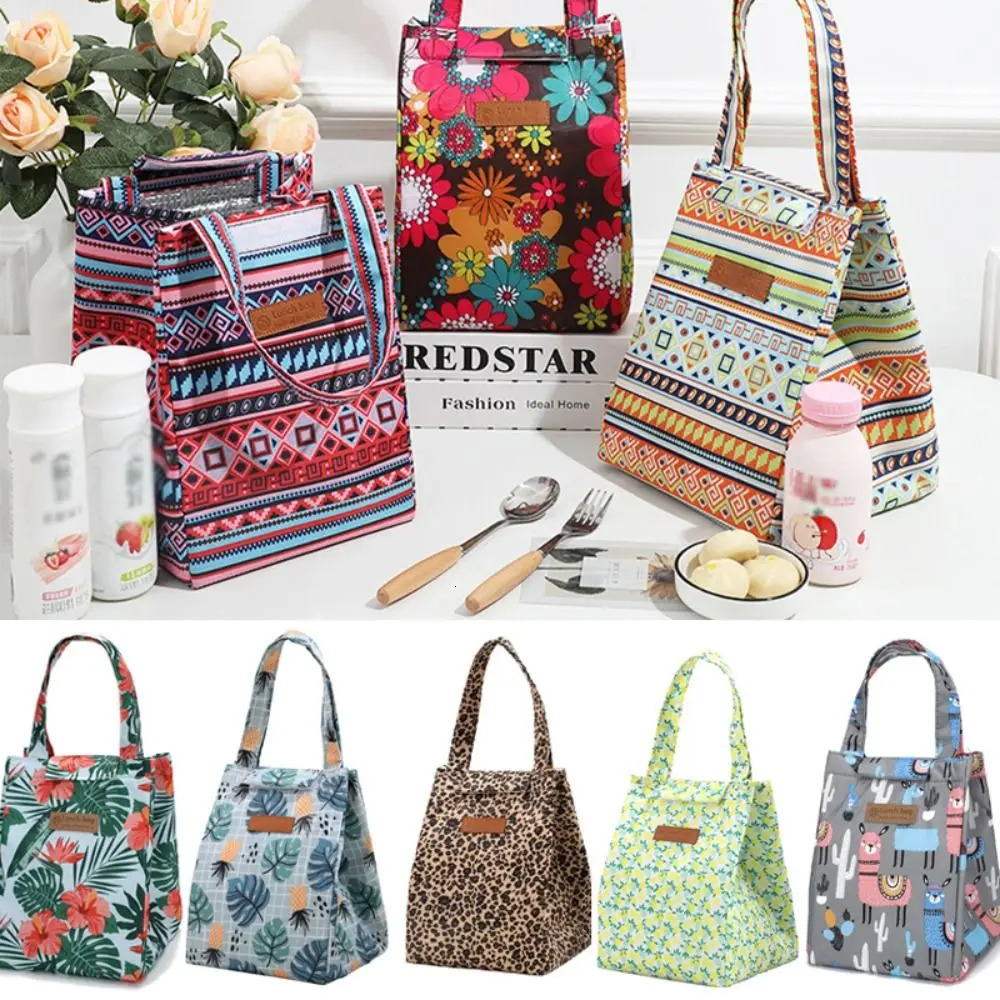 Oxford Cloth Insulated Lunch Bag Picnic Ice Pack Lunch Box Travel Bag Waterproof Camping Food Drink Cooler Bag Adult 250606