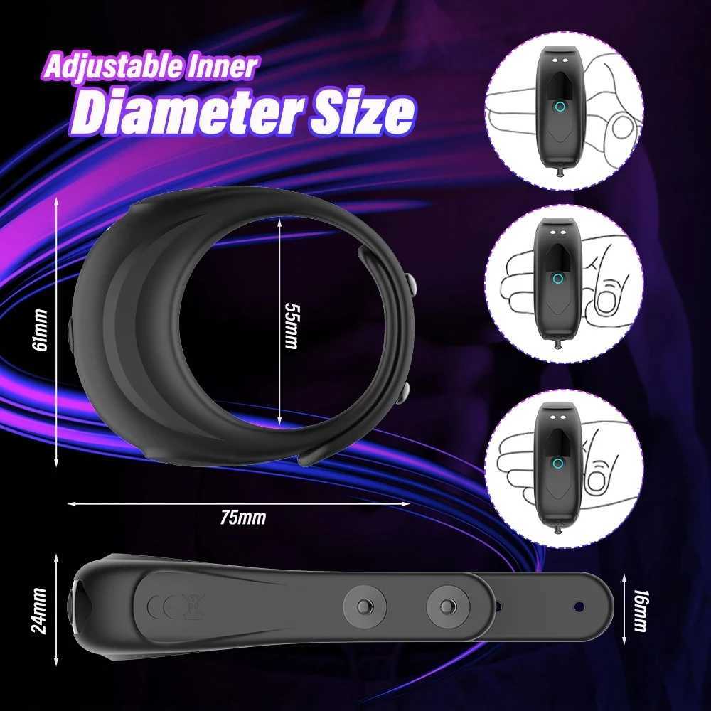 Sexy Cockring Vibrator for Men Couple Vibrating Penis Rings Adjustable Delay Ejaculation Sex Toys for Adults 18 XJ250607
