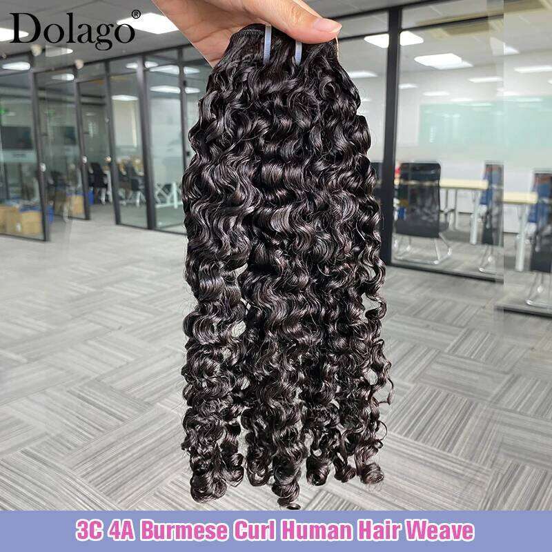 3C 4A Burmese Curly Bundles Virgin Weft Vieamese 100% Raw Human Hair Extensions Unprocessed Weave Wholesale
