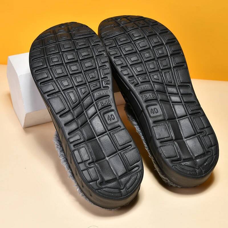 Ddmyoutdoor MAEDEF Men Winter Slipper Warm Plush Women Shoe Soft Couple Indoor Home Slides Anti Slip Faux Fur Solid House Casual Man Sandals Beach Sho