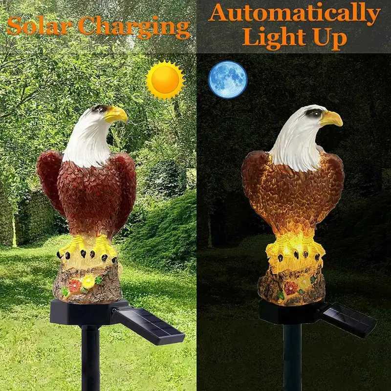 1Pack Solar Garden Lights Outdoor Eagle Solar Garden Stake Light Waterproof LED Light For Garden Patio Lawn Walkway Decoration XJ250606
