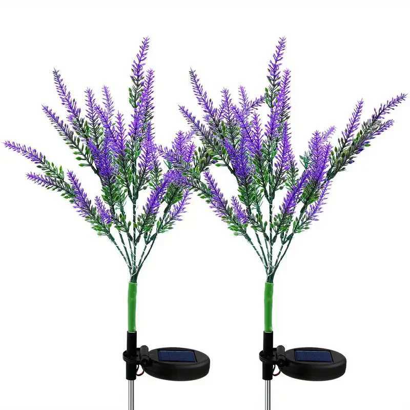 Solar-Powered Purple Lavender LED Landscape Lights For Garden Decor Halloween Christmas Festive Lawn Waterproof Lawn Lights N10XJ250606
