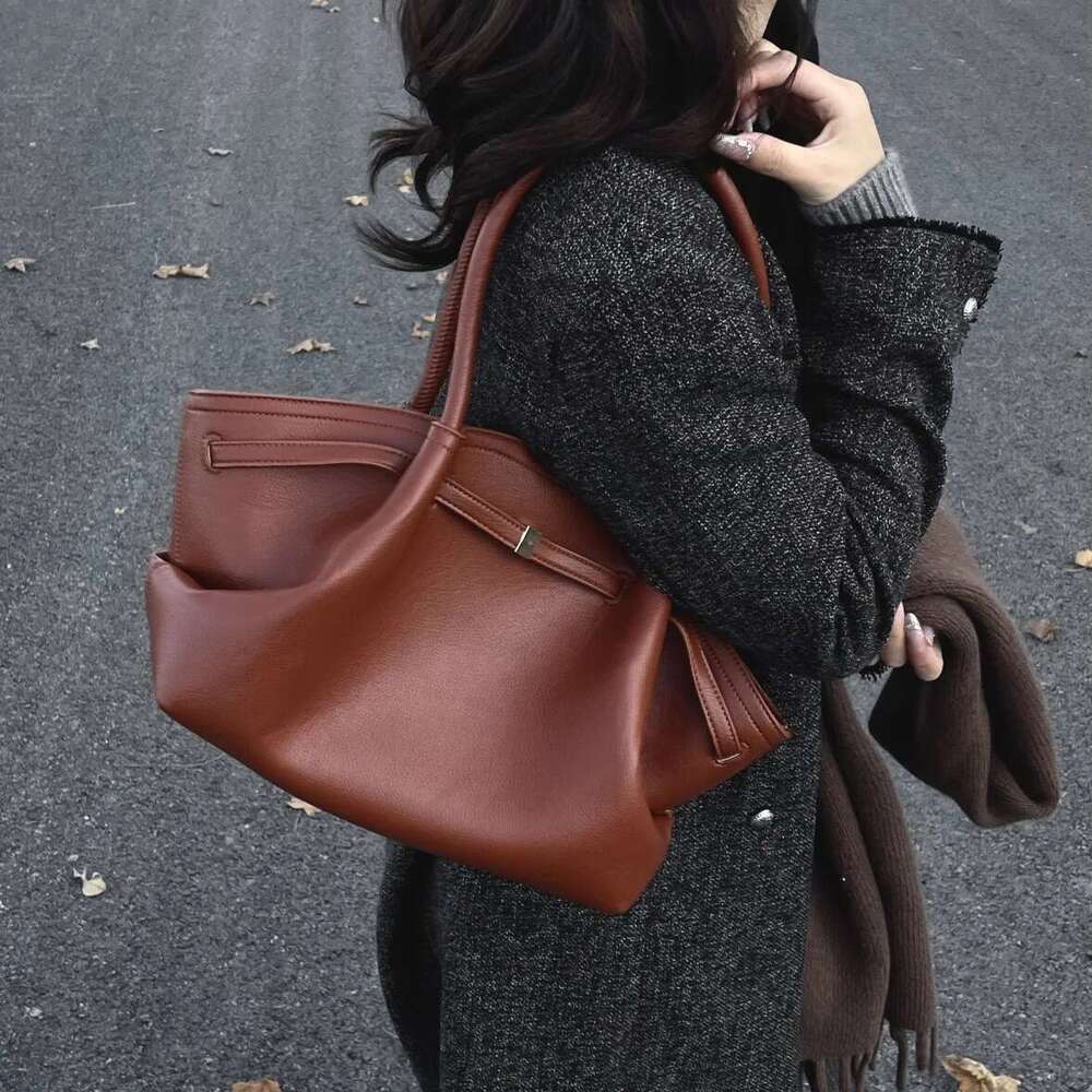 CGCBAG Brand Designer Shoulder Vintage Women Tote Bag Simple Commuting High Quality PU Leather Ladies Handbags