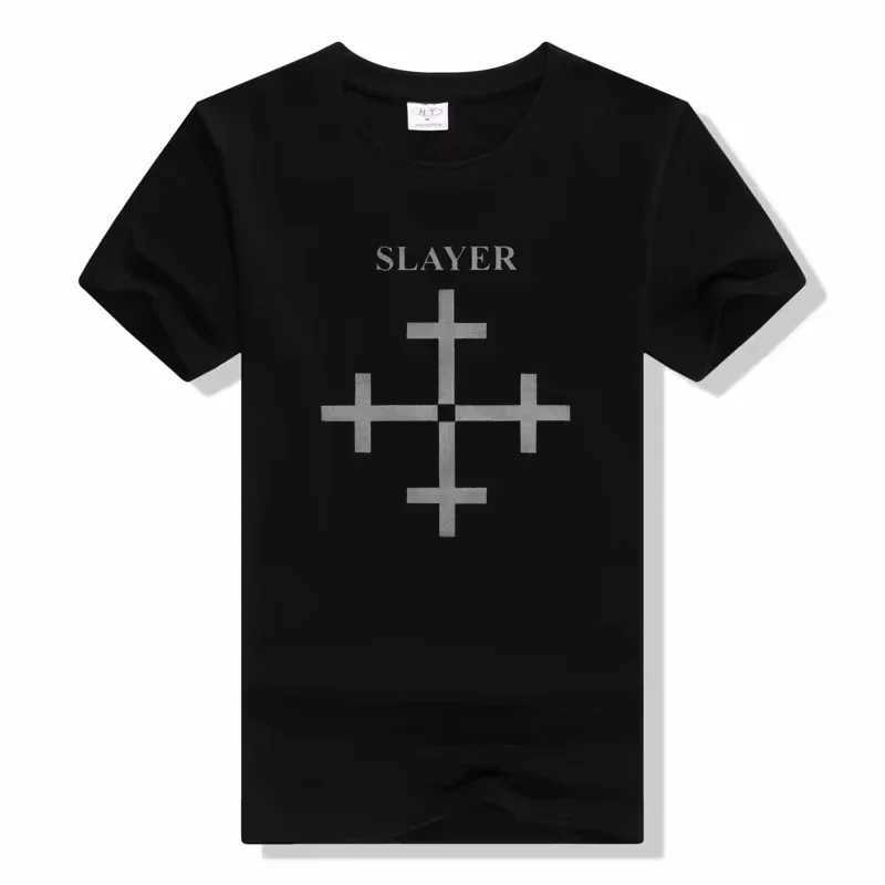 Metal Band T-Shirt Slayer Printed Fashion Streetwear Crew Neck Short Sleeve Tee Cotton Rock Tops Oversized high quality unisex W250607