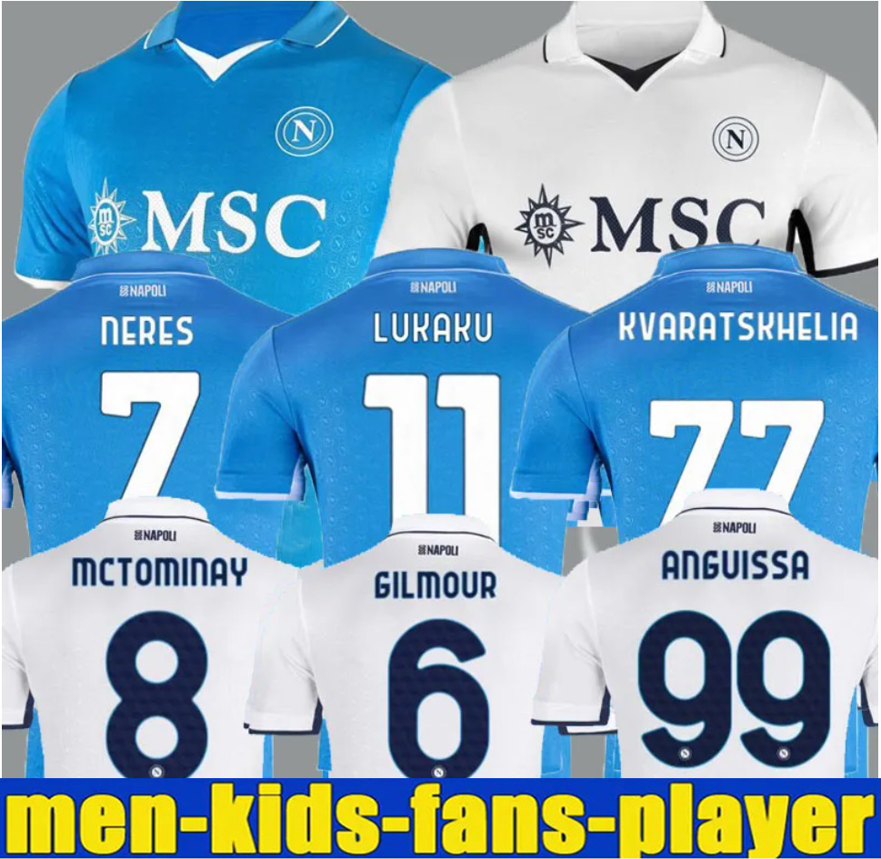 24 25 26 SSC Napoli LUKAKU 4th soccer jerseys Naples Partenope RASPADORI McTOMINAY NERES POLITAN ANGUISSA DI LORENZO SIMEONE Men Kids Kit socks sets football shirts
