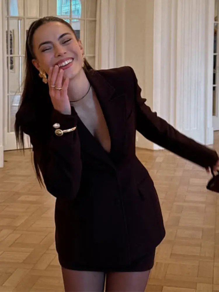 Turn-Down Collar Waist Cinch Suit Slim Short Skirt Women Set Solid Color Single Breasted Top Slim Mini Skirt Commute Women Sets 250605