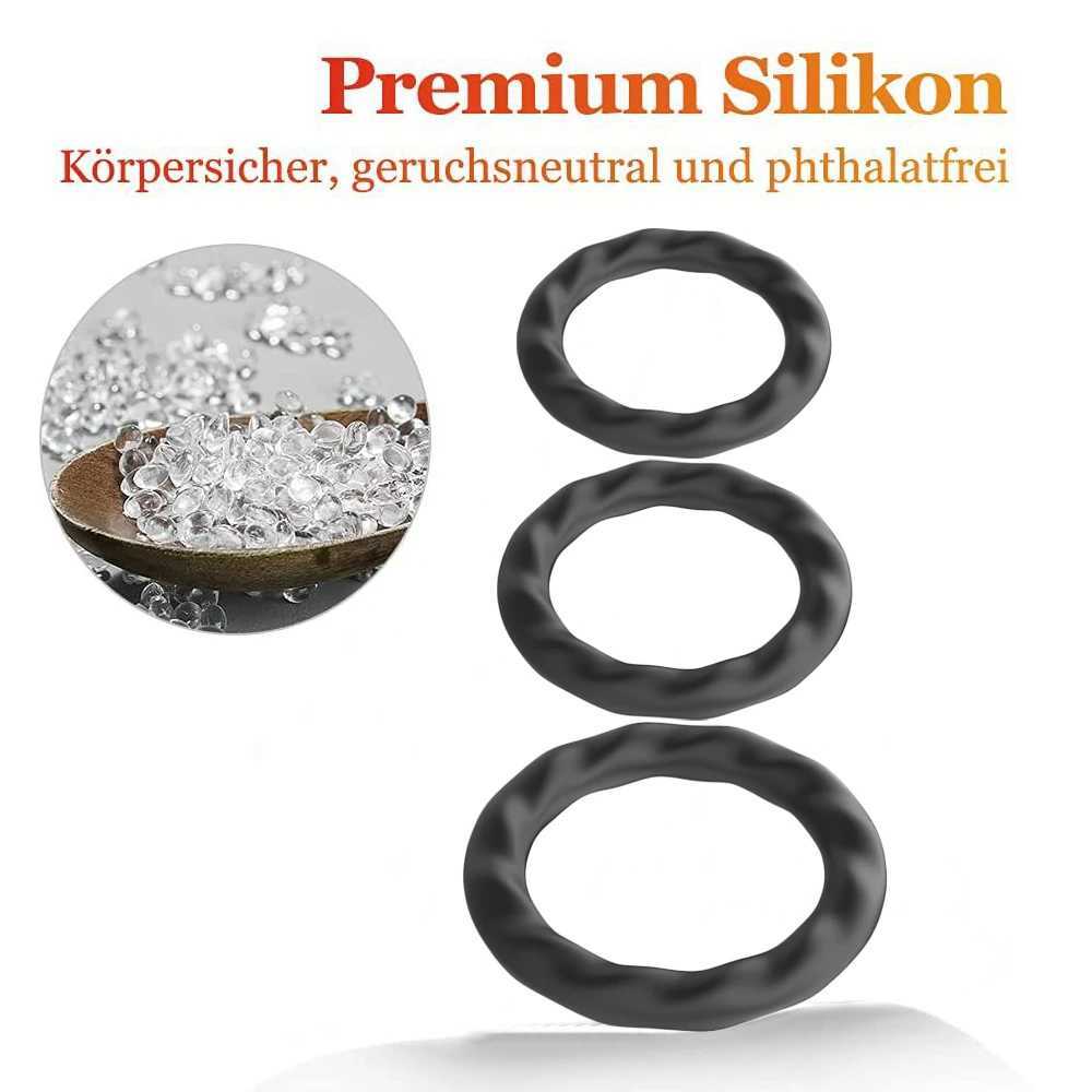 3PCS Cock Rings Penis Enlargement Durable Silicone Penis Ring Sex Toys for Adults Men Male Delay Ejaculation Scrotum Lock Ring XJ250607