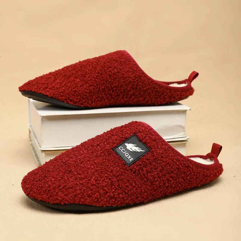 Ddmyoutdoor Fashion Winter Soft Sole Comfortable Mens Indoor Floor Antiskid Slides Bedroom Warm Plush Slippers Male Home Casual Cotton Shoes Beach out