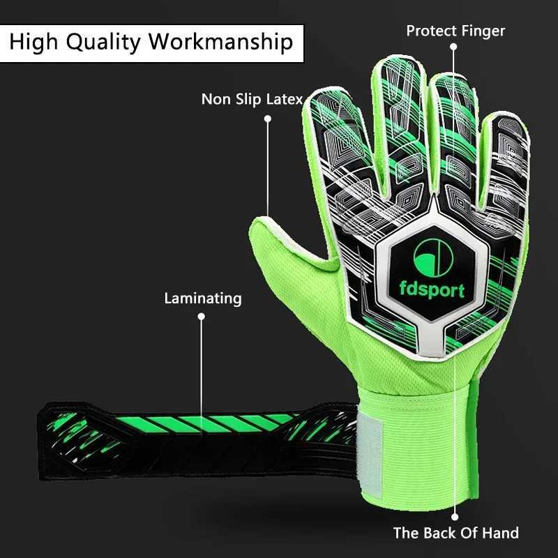 Childs Professional Goalkeeper Gloves Kids Football Latex Thickened Protection Goalkeeper Gloves Soccer Goalie Non-slip Gloves XJ250606