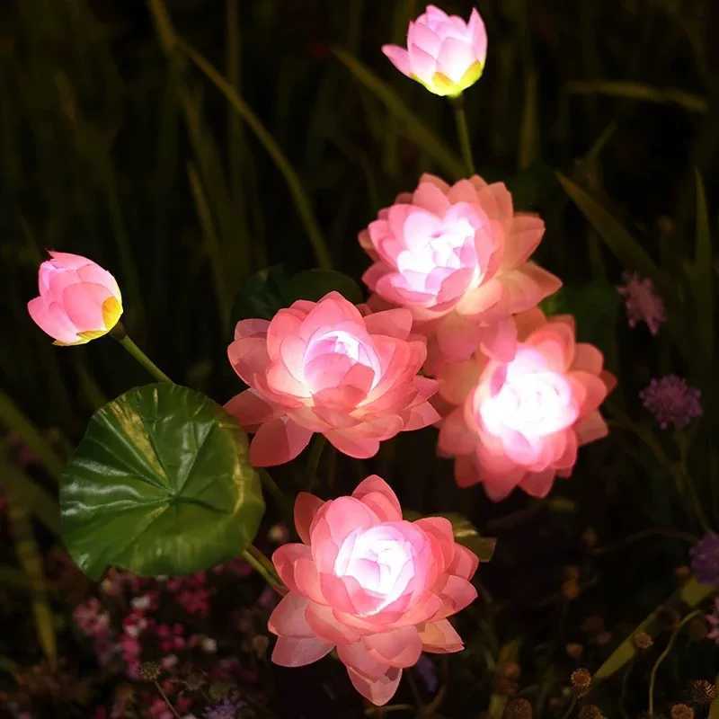 LED Solar Lotus Field Plug-in Light Landscape Lawn Balcony Atmosphere Courtyard LightXJ250606