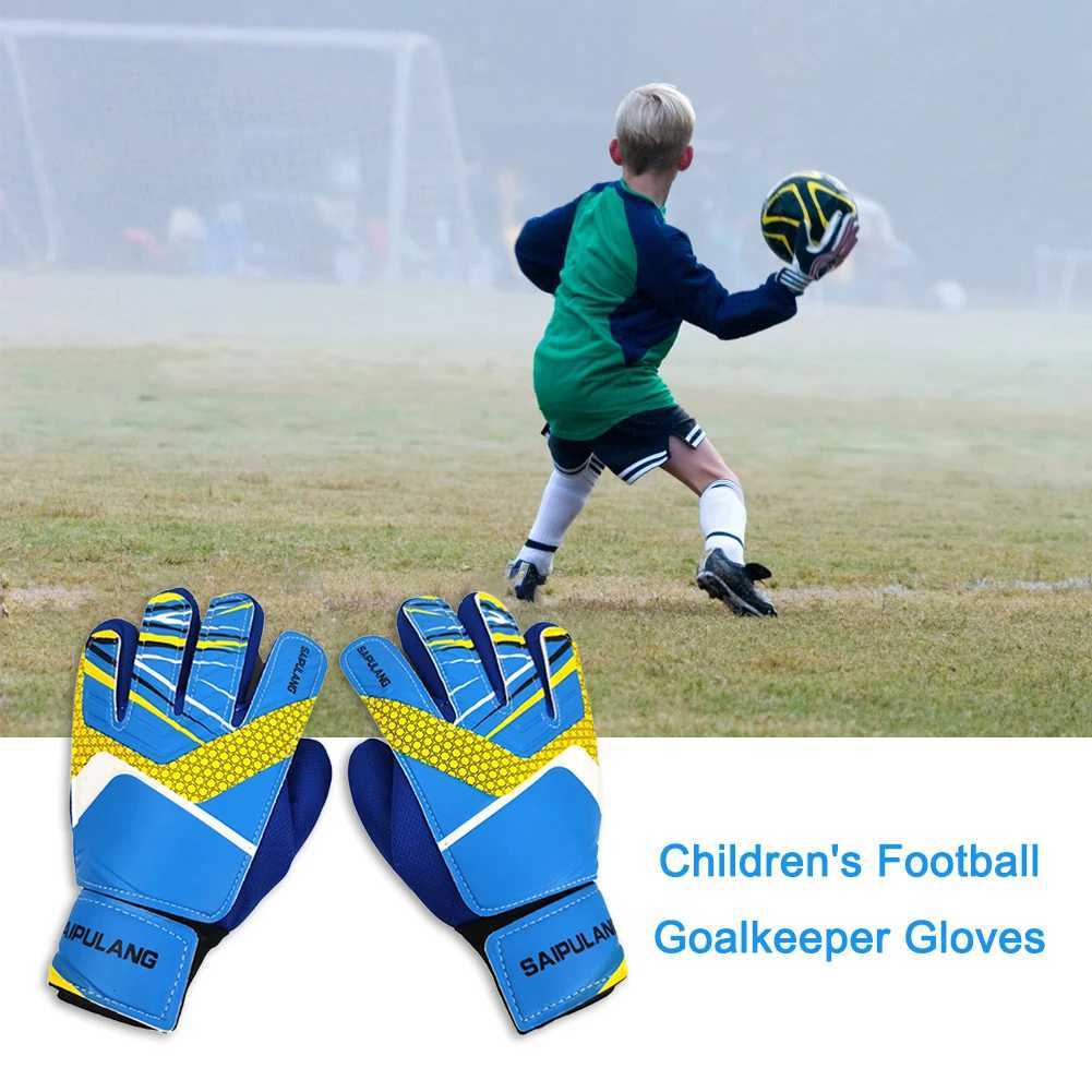 Children Goalkeeper Hand Protection Gloves Anti-Collision PU Football Training Gloves Antiskid Wear-resistant for Outdoor SportXJ250606