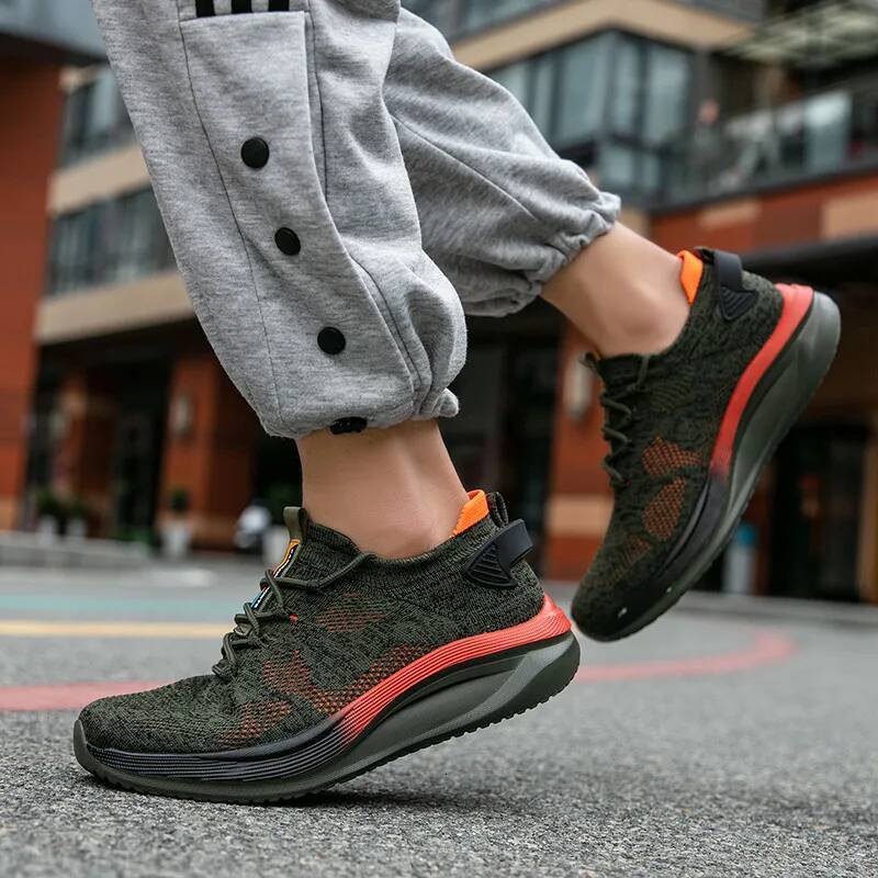 Ddmyoutdoor Trendy Grey Light Casual Men Comfortable Socks Running Shoes Low Cut Breathable Mesh Large Size Man Sneakers Outdoor Shoes
