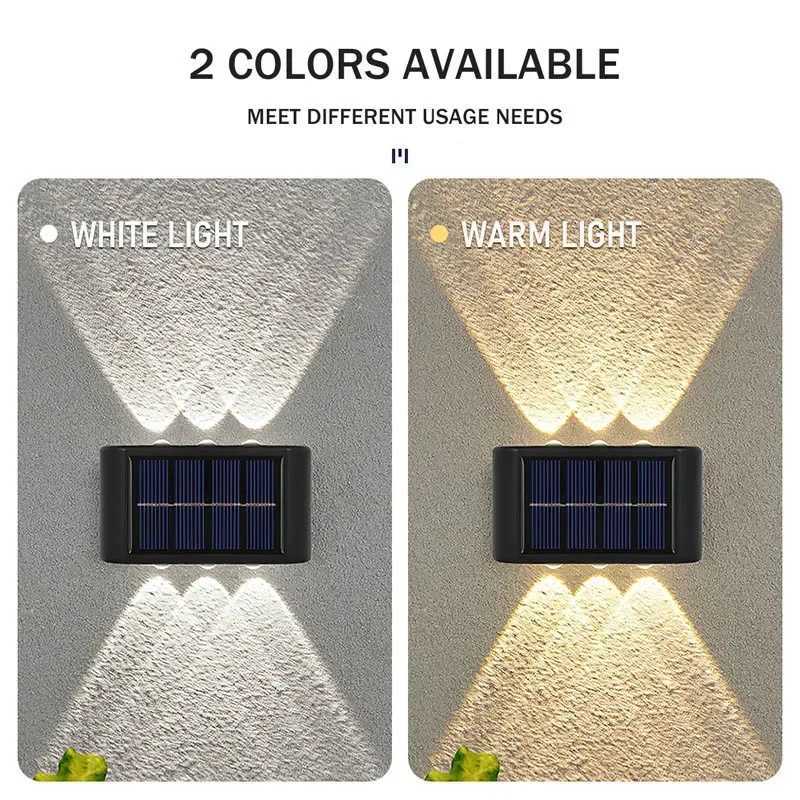 Solar Wall Lamp Outdoor Waterproof Solar Powered Light UP and Down Illuminate Home Garden Yard Decoration Outside Sunlights XJ250606