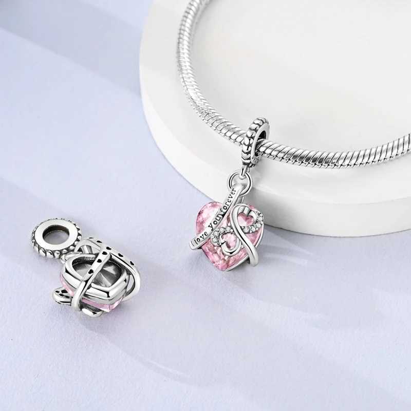 Pink Series Beads 925 Silver Bear Bike Dance Shoe Charms Fit Original Bangle Bracelet Pendants DIY Jewelry Gift For Women XJ250607