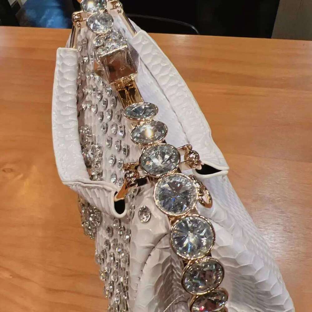 New Rhinestones Top-handle Bags For PU Leather Handbags Women Frame Designer Ladies Crossbody Bag Sac A Main