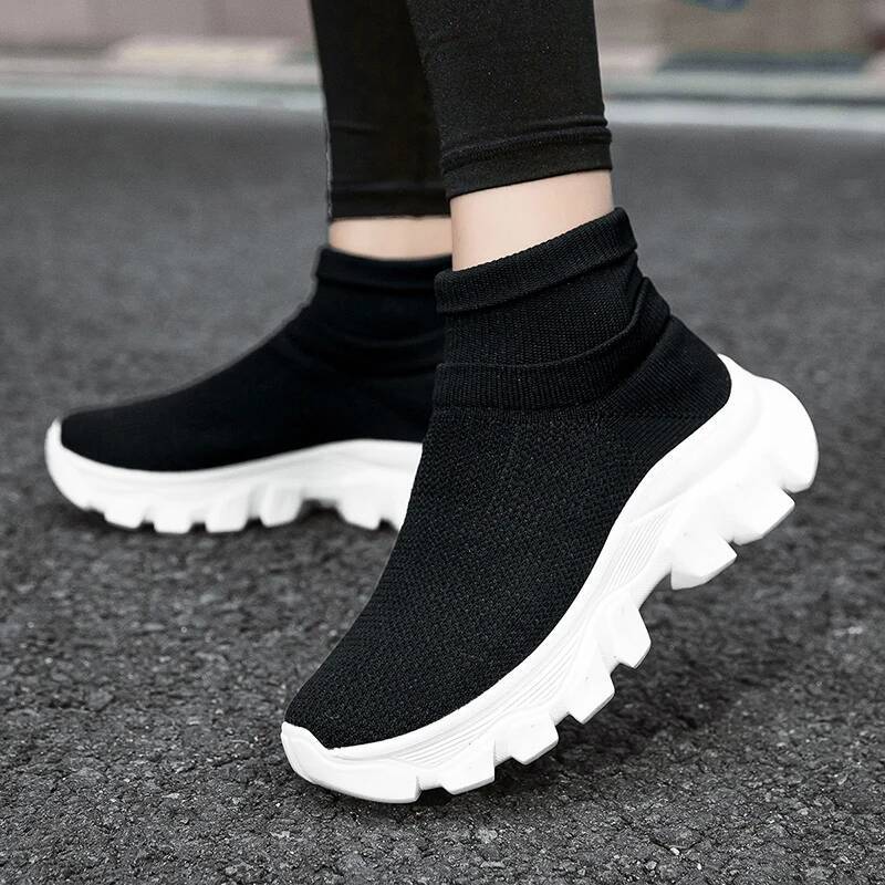 Ddmyoutdoor Women Men Brand Comfortable Sock Non Slip Couple Ankle Boots Thick Soled Tenis Shoes Unisex Casual Sneakers Outdoor Shoes