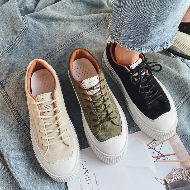 Ddmyoutdoor Casual For Running Sneaker Student Fashion Board Leather Comfortable Platform Shoe Men Tenis Masculino Outdoor Shoes