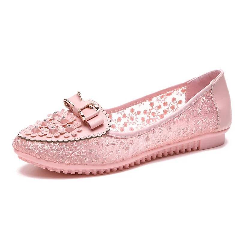 ddmyoutdoor Women S Leather Soft Sole Summer Single Shoes Slip On Shallow Mouth Sandals Elegant Office White Female Footwear Outdoor Outdoor Shoes