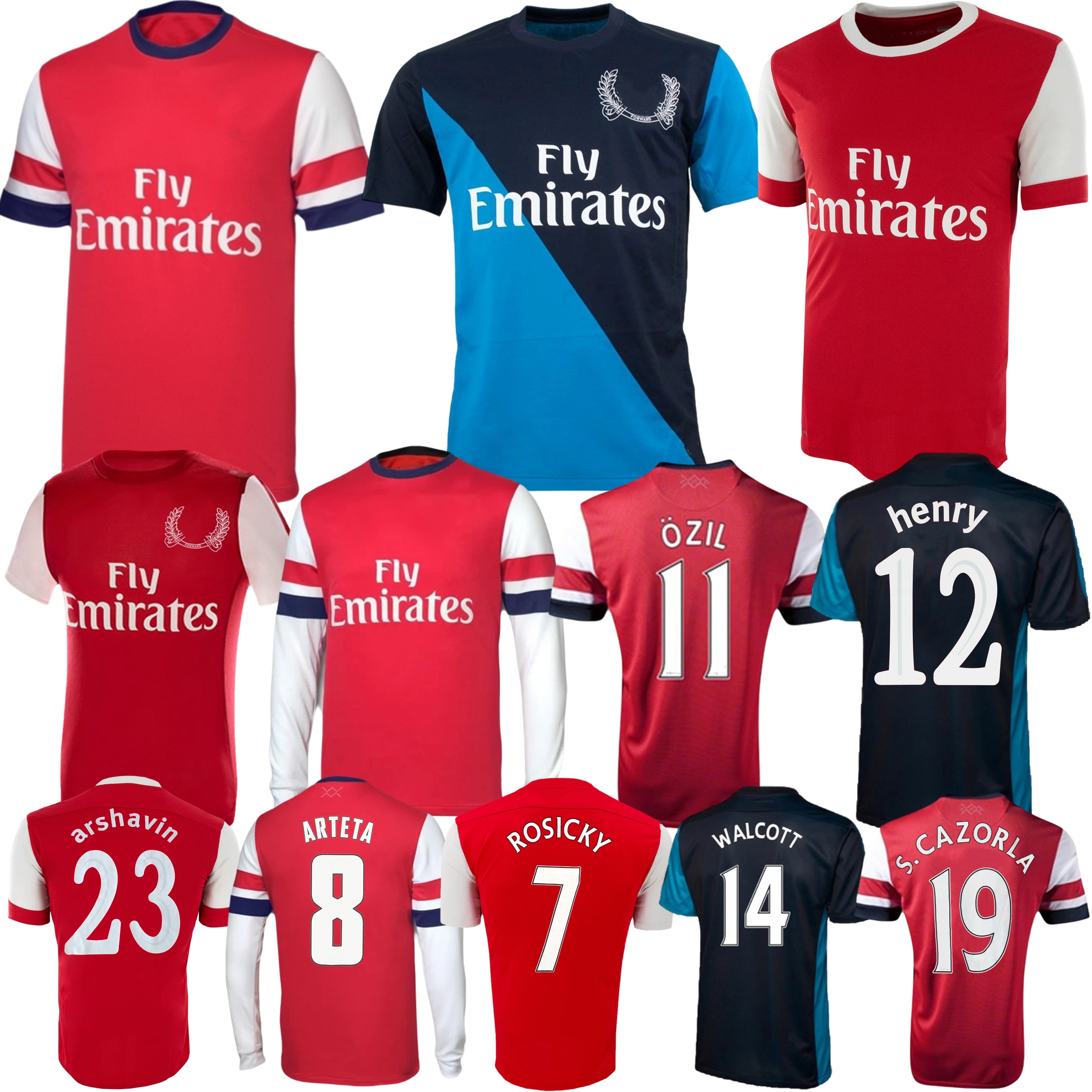 2010 2011 2012 2013 2014 van Persie Henry Arshavin retro soccer jerseys 11 12 13 14 OZIL Ramsey Rosicky Walcott PODOLSKI vintage classic football shirt