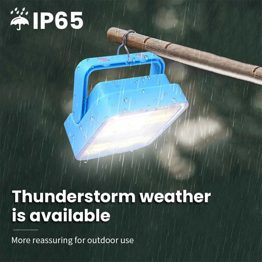 Portable Solar Light USB Rechargeable Outdoor Lighting Powerful LED Reflector Spotlight Projector Floodlight Construction Lamp W250607