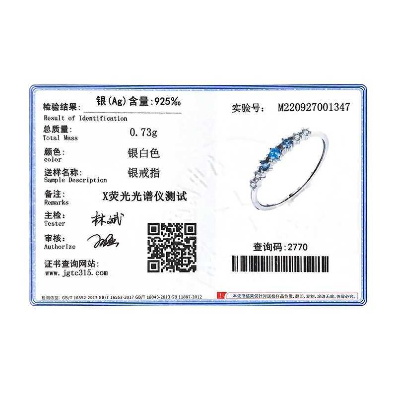 Modian 925 Sterling Silver Simple Stackable Fashion Thin Finger Ring Charm Blue Zirconia Rings For Women Wedding Fine Jewelry XJ250606