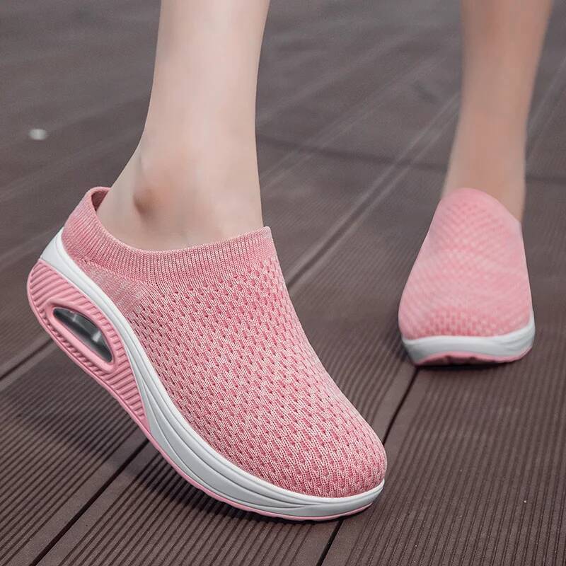 Ddmyoutdoor Platform Tennis Woman Fashion Mesh Lightweight Outdoor Thick Soled Lazy Casual Hiking Versatile Vulcanized Shoes Outdoor Shoes