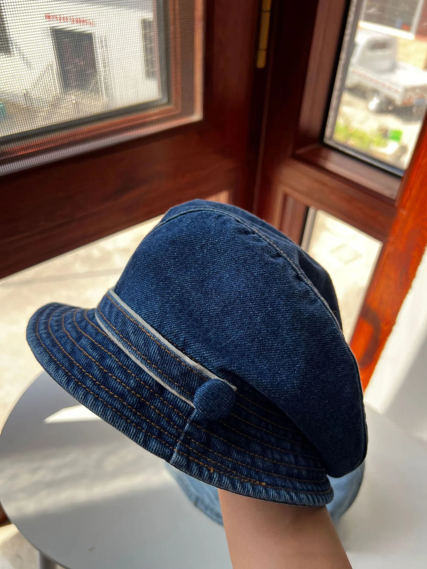 Women Cotton Fisherman Hat Bucket Hats Summer Sunscreen Panama Denim Fabric Sunbonnet Outdoor Casual Fisherman Hat Beach Cap 250605