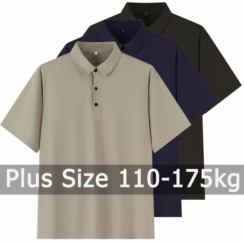 Polo Shirts Men Short Sleeve Polos Big Size 5XL 6XL 7XL 110-175kg Loose Shirt Oversized Tops Plus Size Men Clothing 250605