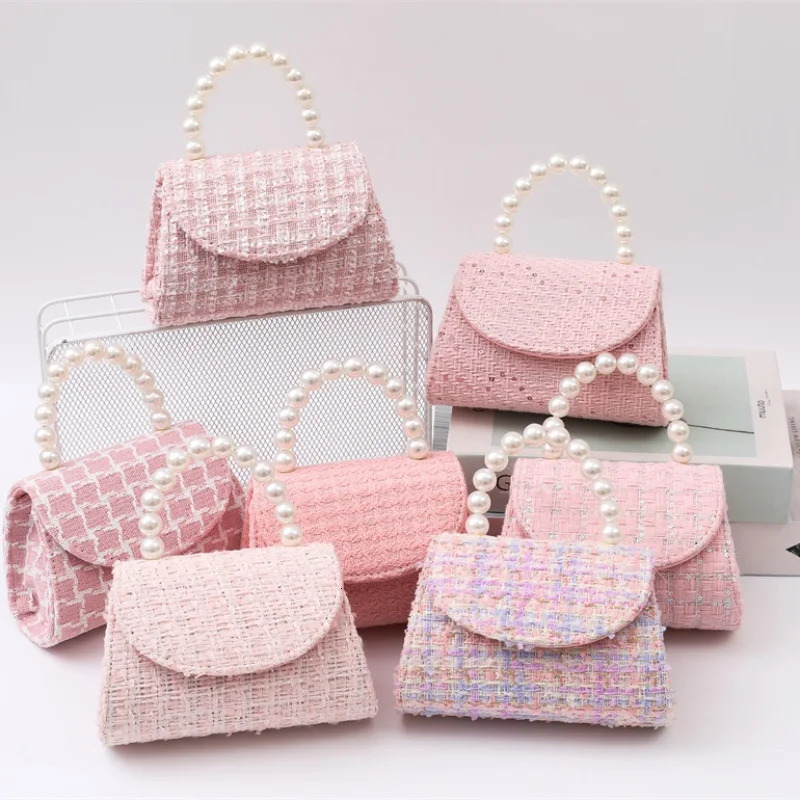 Childrens pearl handbag minimalist crossbody bag class bags for girls kids purses and handbags 250605