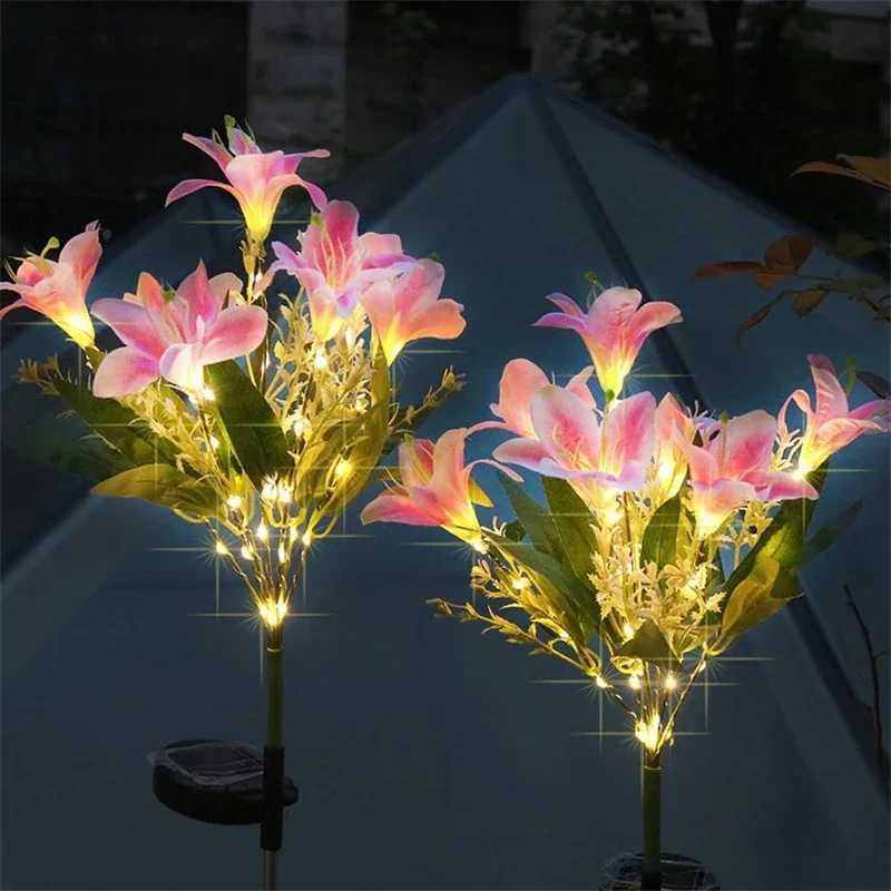 Outdoors Light Courtyard Garden Party Decoration LED Simulation Flower Lawn Villa Landscape Ground Lamps New Solar Orchid Lights W250607