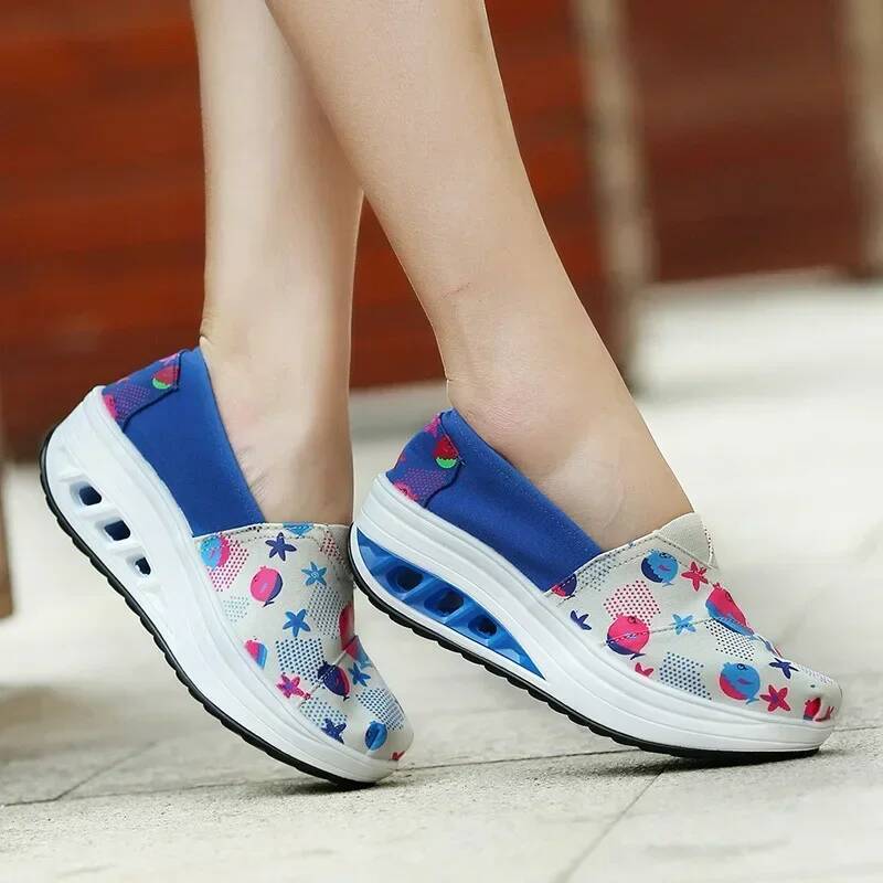 ddmyoutdoor Fashion Spring New Canvas Rocking Wedges Platform Shoe Breathable Women S Sports Travel Shoes Sapatos Femininos Outdoor Outdoor Shoes