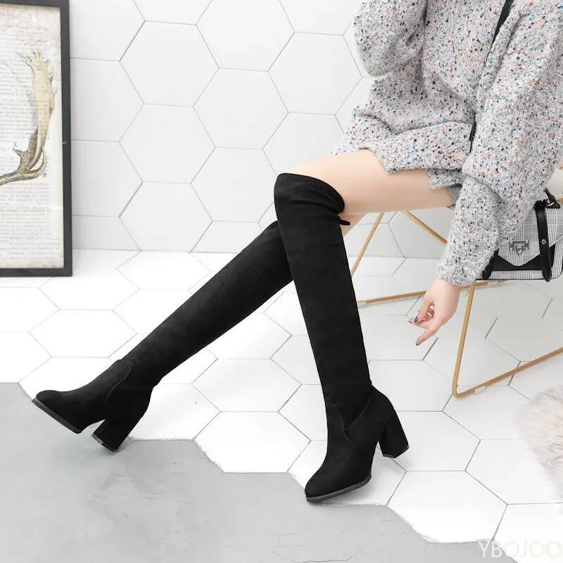 Ddmyoutdoor Over The Knee Stretch Knit Long Socks New Casual Black Sexy Nightclub Platform Shoes Autumn Boots Women Bottes Outdoor Shoes