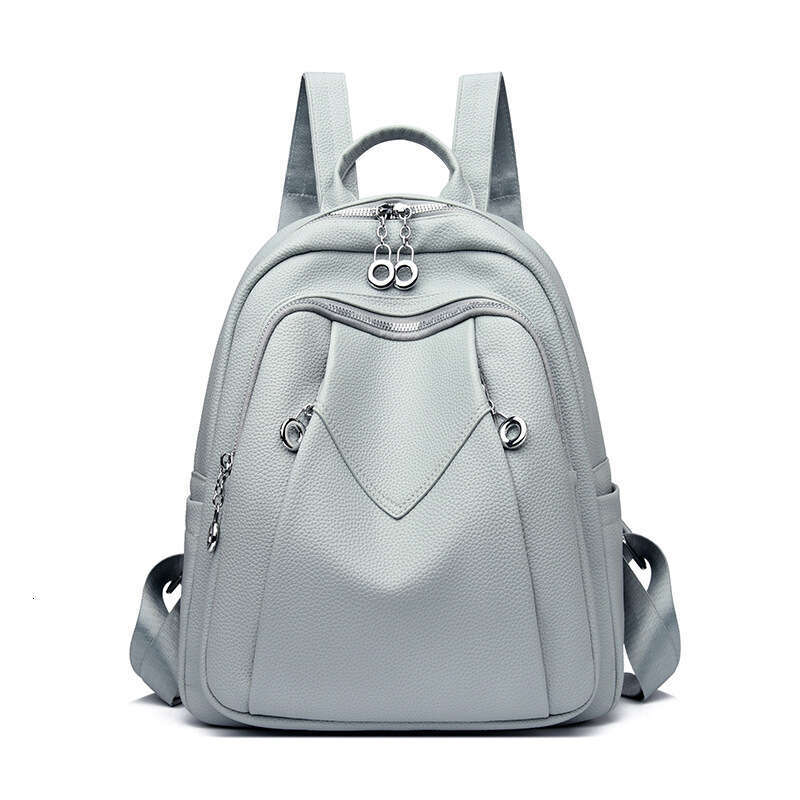 Backpack for Women Large Capacity PU Double Shoulder Candy Color Student School Bag Live Streaming