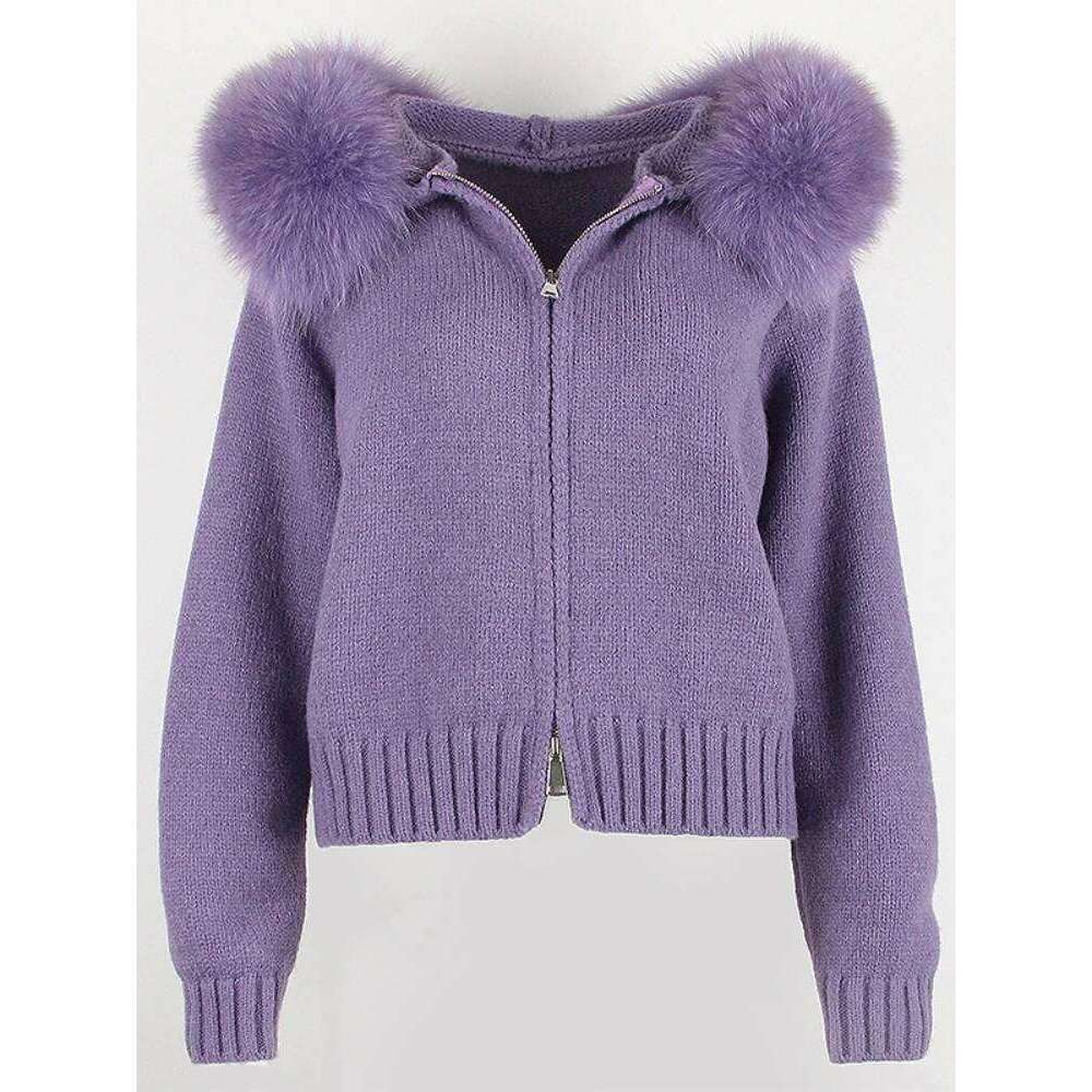 OFTBUY 2023 Autumn Winter Casual Hooded Real Fox Collar Fashion Short Knitted Jacket with Natural Fur Coat for Women
