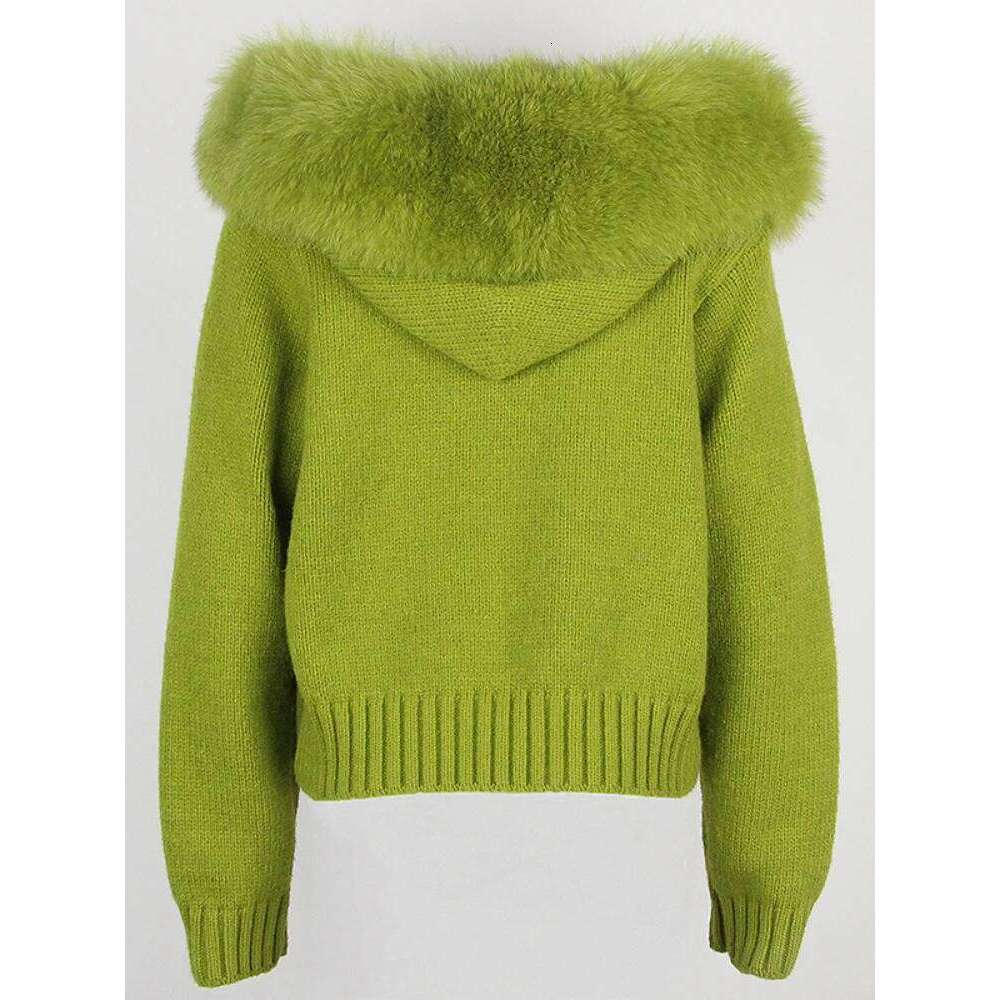 OFTBUY 2023 Autumn Winter Casual Hooded Real Fox Collar Fashion Short Knitted Jacket with Natural Fur Coat for Women