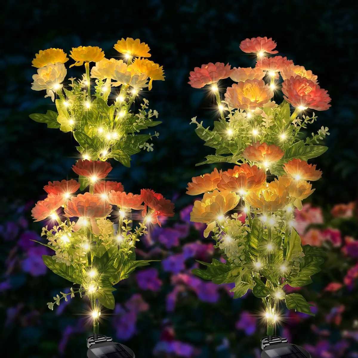 Snow Lotus Solar Decorative Garden Light Outdoor IP65 Waterproof LED Decoration for Courtyard LawnXJ250606