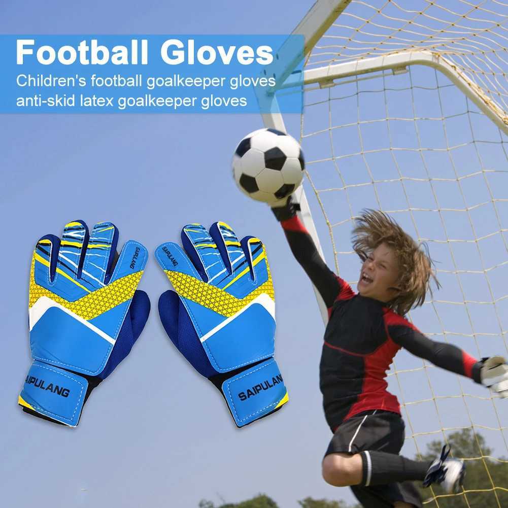 Children Goalkeeper Hand Protection Gloves Anti-Collision PU Football Training Gloves Antiskid Wear-resistant for Outdoor SportXJ250606