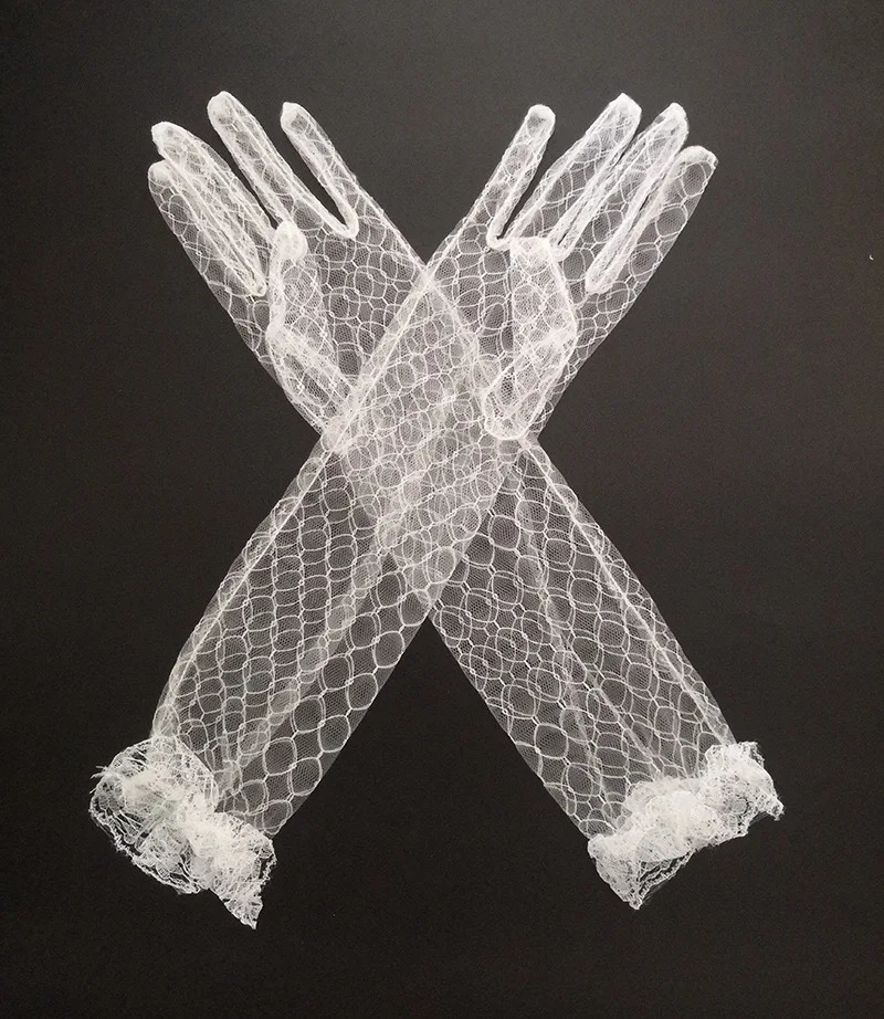 Bride Thin Lace Gloves Wedding Accessories Thin Gauze Long Gloves 250603