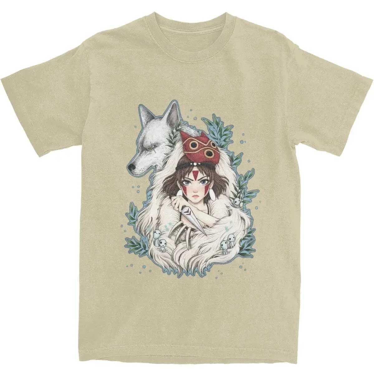 Graphic Printed Clothing Novelty Princess Mononokes Hime T-Shirts for Men Women Pure Cotton Kodama Tree Forest Spirit Tees Shirt W250607