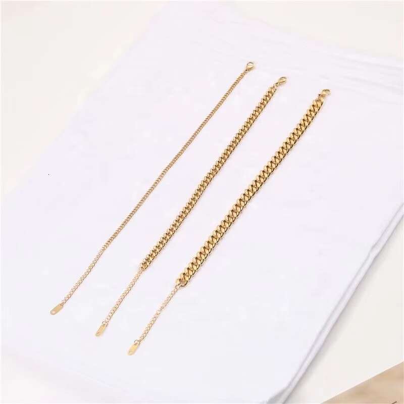 Tarnish Free 18k Gold Plated Cuban Chain Anklet Stainless Steel Jewelry